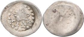 Altdeutschland und RDR bis 1800: Überlingen, Stadt: Einseitiger Pfennig o.J., nach 1436. Gekrönter Löwe nach links im Perlkreis, 0,24g. Nau 13, Lanz 1...