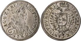 Haus Habsburg: Leopold I. 1657-1705: 6 Kreuzer 1673. St. Veit. Herinek 1280 var. Walzenprägung, gereinigt, sehr schön.
 [differenzbesteuert]
Gebotsl...