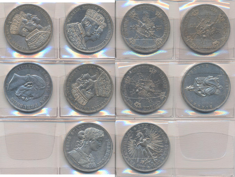 Altdeutschland und RDR 1800 - 1871: Lot 5 Stück, Frankfurt: Vereinstaler 1862 / ...