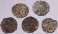 Altdeutschland und RDR 1800 - 1871: Lot 5 Stück, einseitige Pfennige, 1669, 1670,1671,1673, 1674 aus Nürnberg, prägefrisch.
 [differenzbesteuert]