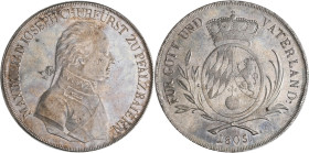 Bayern: Maximilian I. (IV.) Joseph 1799-1806-1825: Taler 1805 (Konventionstaler). FÜR GOTT UND VATERLAND. 28,04 g. AKS 9, Kahnt 57, Thun 39. Kleiner K...