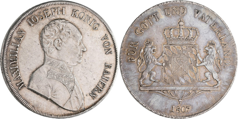 Bayern: Maximilian I. (IV.) Joseph 1799-1806-1825: Taler 1807 (Konventionstaler)...