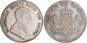 Bayern: Maximilian I. (IV.) Joseph 1799-1806-1825: Taler 1807 (Konventionstaler), AKS 48, Jaeger 13, Davenport 551. Leicht justiert, sehr schön - vorz...