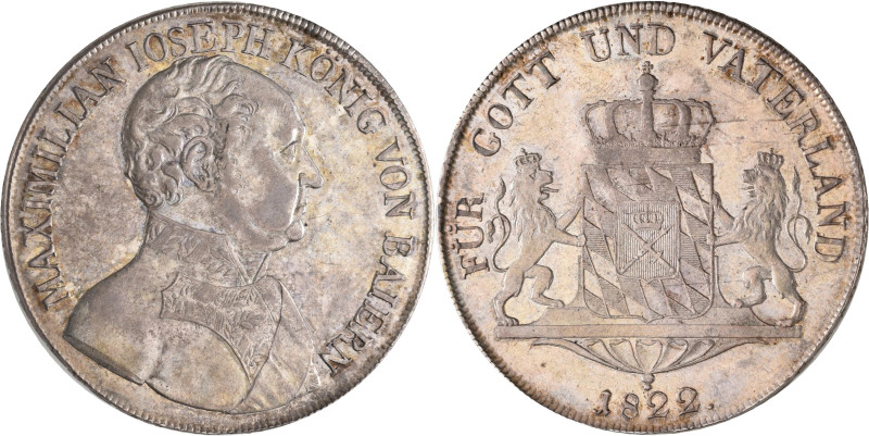 Bayern: Maximilian I. (IV.) Joseph 1799-1806-1825: Taler 1822 (Konventionstaler)...