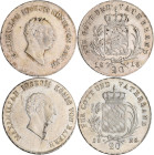 Bayern: Maximilian I. (IV.) Joseph 1799-1806-1825: 20 Kreuzer / Konventionszwanziger 1814 + 1825. AKS 50, Jaeger 11. Kleine Kratzer, Schrötlingsfehler...