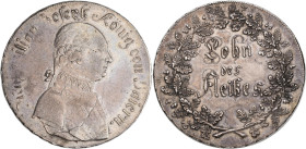 Bayern: Maximilian I. (IV.) Joseph 1799-1806-1825: Halber Schulpreistaler o. J. (1806-1808), mit Inschrift ”Maximilian Joseph König von Baiern”, etwa ...