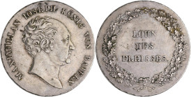 Bayern: Maximilian I. (IV.) Joseph 1799-1806-1825: Halber Schulpreistaler o. J. (bis 1837), AKS 64, Jaeger 19, sehr schön.
 [differenzbesteuert]