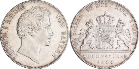 Bayern: Ludwig I. 1825-1848: Doppeltaler 1844 (3½ Gulden 2 Thaler Vereinsmünze), AKS 74, Jaeger 65. Kratzer, sehr schön - vorzüglich.
 [differenzbest...
