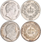 Bayern: Ludwig I. 1825-1848: Taler 1833 + 1837 (Kronentaler), AKS 76, Jaeger 30, kleine Kratzer und Randfehler, sehr schön+. Lot 2 Münzen.
 [differen...