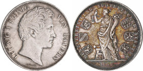 Bayern: Ludwig I. 1825-1848: Geschichtsdoppeltaler 1837, Münzvereinigung. Randschrift DREY EIN HALBER GULDEN * VII E. F. M. * AKS 98 b, Jaeger 66. Kra...