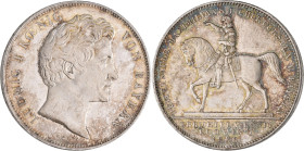 Bayern: Ludwig I. 1825-1848: Geschichtsdoppeltaler 1839, Reitersäule Maximilian I. Randschrift DREY - EINHALB GULDEN ** VII E F M ** AKS 100 a, Jaeger...