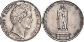 Bayern: Ludwig I. 1825-1848: Geschichtsdoppeltaler 1840, Standbild von Albrecht Dürer. Randschrift DREY - EINHALB GULDEN ** VII E. F. M. ** AKS 101, J...