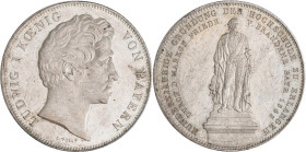 Bayern: Ludwig I. 1825-1848: Geschichtsdoppeltaler 1843, Hochschule Erlangen. Randschrift DREY - EINHALB GULDEN ** VII E F M ** AKS 105, Jaeger 73, Kr...