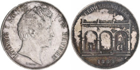 Bayern: Ludwig I. 1825-1848: Geschichtsdoppeltaler 1844, Feldherrnhalle. Randschrift DREY - EINHALB GULDEN ** VII E F M ** AKS 106 b, Jaeger 74. Feine...