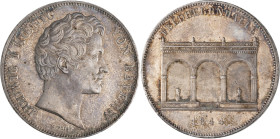 Bayern: Ludwig I. 1825-1848: Geschichtsdoppeltaler 1844, Feldherrnhalle. Randschrift DREY - EINHALB GULDEN ** VII E F M ** AKS 106 b, Jaeger 74. Kratz...