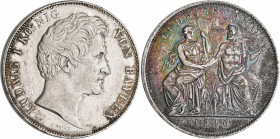 Bayern: Ludwig I. 1825-1848, Geschichtsdoppeltaler 1846, Ludwigscanal. Randschrift DREY - EINHALB GULDEN ** VII E F M ** AKS 109, Jaeger 77. Feine Pat...
