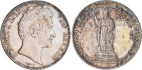 Bayern: Ludwig I. 1825-1848: Geschichtsdoppeltaler 1847, Standbild des Fürstbischof's Julius Echter v. Mespelbrunn. AKS 110, Jaeger 78. Kratzer, gerei...