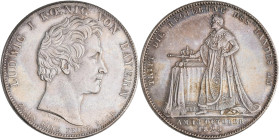 Bayern: Ludwig I. 1825-1848: Geschichtstaler 1825, Regierungsantritt. AKS 112, Jaeger 31, Kratzer, sehr schön - vorzüglich.
 [differenzbesteuert]