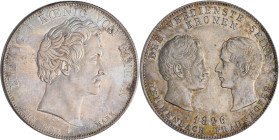 Bayern: Ludwig I. 1825-1848: Geschichtstaler 1826, Reichenbach + Fraunhofer. AKS 114, Jaeger 32. Kleine Kratzer, wunderschöne Patina, fast vorzüglich....