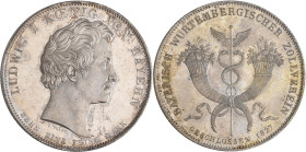 Bayern: Ludwig I. 1825-1848: Geschichtstaler 1827, Bayerisch-Würtembergischer Zollverein. AKS 116, Jaeger 34. Kleine Kratzer, von polierten Stempeln, ...