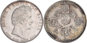 Bayern: Ludwig I. 1825-1848: Geschichtstaler 1829, Handelsvertrag. AKS 124, Jaeger 39, kleine Kratzer, sehr schön - vorzüglich.
 [differenzbesteuert]...