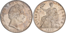 Bayern: Ludwig I. 1825-1848: Geschichtstaler 1830, Bayerns Treue. AKS 125, Jaeger 40. Kleine Kratzer, von polierten Stempeln, vorzüglich - Stempelglan...
