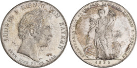 Bayern: Ludwig I. 1825-1848: Geschichtstaler 1833, Zollverein. AKS 128, Jaeger 43. Winzige Kratzer, feine Patina, vorzüglich - Stempelglanz.
 [differ...