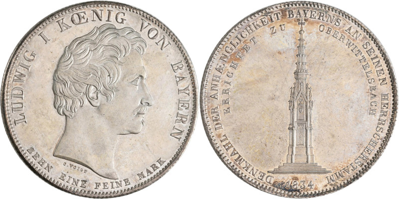 Bayern: Ludwig I. 1825-1848: Geschichtstaler 1834, Denkmal zu Oberwittelsbach. A...