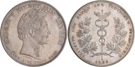 Bayern: Ludwig I. 1825-1848: Geschichtstaler 1835, Beitritt Badens zum Zollverein, AKS 132, Jaeger 47, winzige Kratzer, von polierten Stempeln, vorzüg...