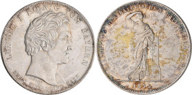 Bayern: Ludwig I. 1825-1848: Geschichtstaler 1835, Bayerische Hypotheken Bank, AKS 133, Jaeger 48, kleine Kratzer, Patinaansatz, sehr schön - vorzügli...