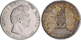Bayern: Ludwig I. 1825-1848: Geschichtstaler 1835, Denkmal Maximilian Joseph, kurzes Zepter. AKS 136, Jaeger 51, Kleine Randfehler und Kratzer, Patina...