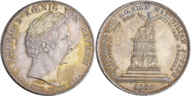 Bayern: Ludwig I. 1825-1848: Geschichtstaler 1835, Denkmal Maximilian Joseph, langes Zepter. AKS 136, Jaeger 51, Kleine Randfehler und Kratzer, Patina...