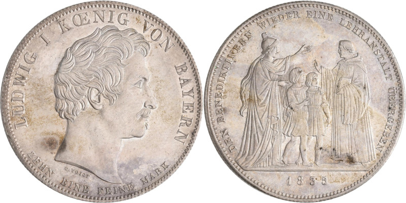 Bayern: Ludwig I. 1825-1848: Geschichtstaler 1835, Übergabe der Lehranstalt an d...