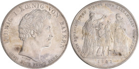 Bayern: Ludwig I. 1825-1848: Geschichtstaler 1835, Übergabe der Lehranstalt an die Benediktiner, AKS 137, Jaeger 52, winzige Kratzer, vorzüglich.
 [d...