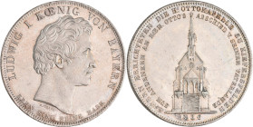 Bayern: Ludwig I. 1825-1848: Geschichtstaler 1836, Ottokapelle zu Kiefersfelden. AKS 138, Jaeger 53. Kleine Kratzer, Randunebenheiten, sonst vorzüglic...