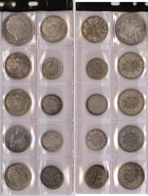 Bayern: Ludwig I. 1825-1848: Lot 11 Stück, Doppelgulden 1848, 1 Gulden 1840 (2x)...
