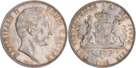 Bayern: Maximilian II. Joseph 1848-1864: Doppeltaler 1860 (Zwei Vereinsthaler). AKS 147, Jaeger 95, kleine Kratzer, sonst vorzüglich.
 [differenzbest...
