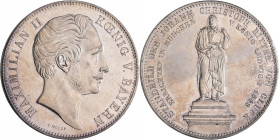 Bayern: Maximilian II. Joseph 1848-1864: Geschichtsdoppeltaler 1848, Standbild von Johann Christoph Ritter von Gluck. AKS 164, Jaeger 87, Davenport 59...