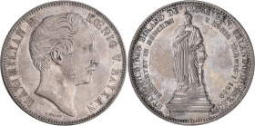 Bayern: Maximilian II. Joseph 1848-1864: Geschichtsdoppeltaler 1849, Standbild des Roland de Latre genannt Orlando di Lasso. AKS 165, Jaeger 88, Daven...