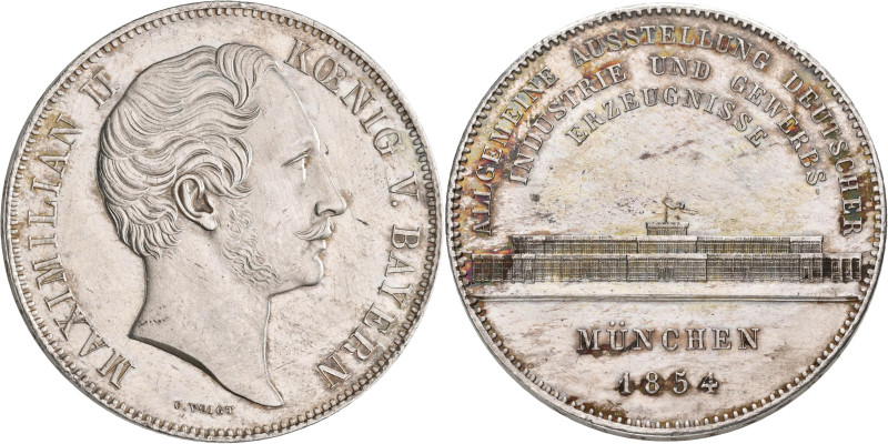 Bayern: Maximilian II. Joseph 1848-1864: Geschichtsdoppeltaler 1854, Ausstellung...