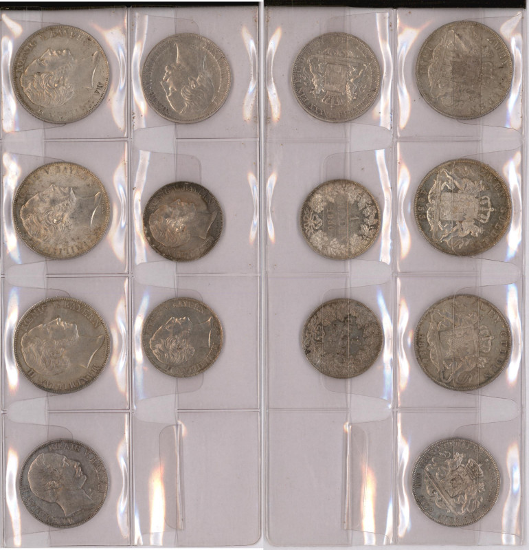 Bayern: Maximilian II. Joseph 1848-1864: Lot 8 Stück, Doppelgulden 1852, 1853, 1...