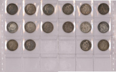 Bayern: Ludwig II. 1864-1886: Komplette Serie Taler (Madonnentaler) 1865 - 1871. Dabei 2 x ohne Jahreszahl sowie die Jahrgänge 1866 - 1871 je 1x. AKS ...