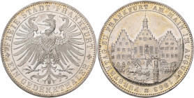 Frankfurt am Main: Freie Stadt: Taler 1863 (Ein Gedenkthaler), Fürstentag, AKS 45, Jaeger 52, Thun 147. Winzige Kratzer, kleiner Randfehler, sonst vor...