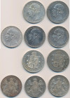 Hannover: Ernst August 1837-1851: 5 x Taler, dabei 2 x Ausbeutetaler (1854 + 1855, AKS 144a) sowie 3 x Vereinstaler (1859 +1861 + 1866, AKS 144b). Übe...