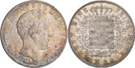 Sachsen: Friedrich August II. 1836-1854: Taler 1838 G - Dresden (Konventionstaler). AKS 97, Jaeger 74. Kratzer, kleiner Randfehler, sehr schön+.
 [di...