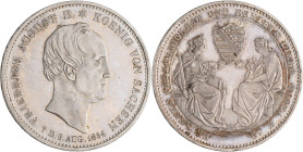 Sachsen: Friedrich August II. 1836-1854: Taler 1854 (Sterbetaler), auf seinen Tod, AKS 117, Jaeger 94, Stempelbruch, winziger Randfehler, vorzüglich -...