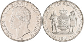 Sachsen: Johann 1854-1873: Ausbeutetaler 1864 B, AKS 135, Jaeger 127, winzige Kratzer, vorzüglich.
 [differenzbesteuert]