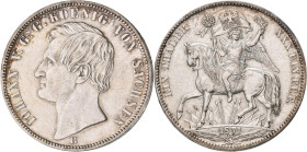 Sachsen: Johann 1854-1873: Taler 1871 (Siegestaler), auf den Sieg über Frankreich. AKS 159, Jaeger 132. Kratzer, Patinaansatz, sehr schön+.
 [differe...