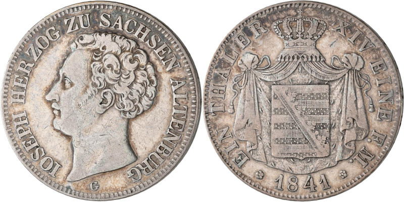 Sachsen-Altenburg: Joseph 1834-1848: Taler 1841 G, AKS 49, Jaeger 107, feine Tön...