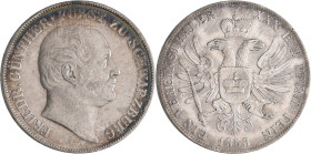 Schwarzburg-Rudolstadt: Friedrich Günther 1807-1867: Taler 1858 (Vereinstaler). AKS 12, Jaeger 53. Kratzer, Patinaansatz, sehr schön+.
 [differenzbes...